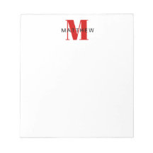 Masculine Initial/Namn Monogram Black och Red