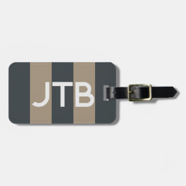 Masculine Minimalist Monogram Luggage Tag Bagagebricka