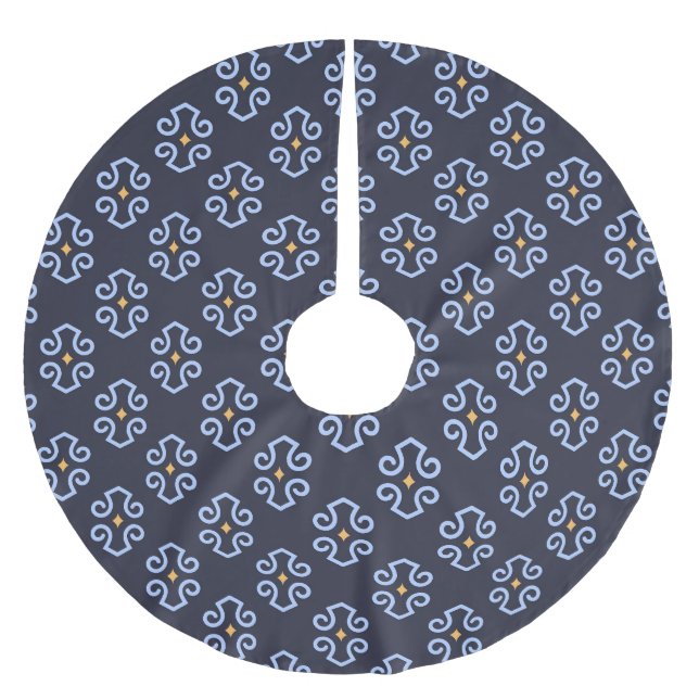 Masculine Modern, Abstrakt Geometric Mönster. Julgransmatta Borstad Polyester (Framsidan)
