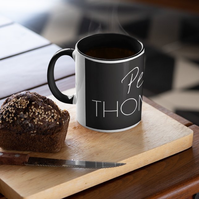 Masculine Monogram Black Mugg (Skapare uppladdad)
