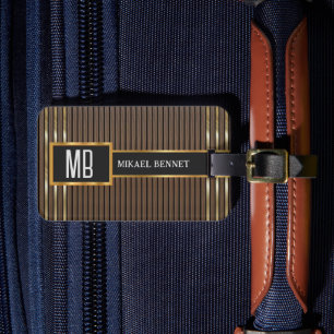 Masculine Monogram Executive Stil Bagagebricka