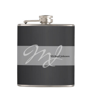 Masculine Monogram och Namn Design Fickplunta