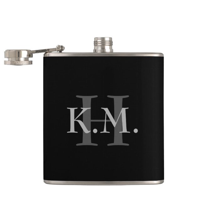 Masculine Monogrammed kolv Fickplunta (Öppnad)