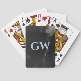 Masculine Mörk Black Abstrakt Monogram Casinokort