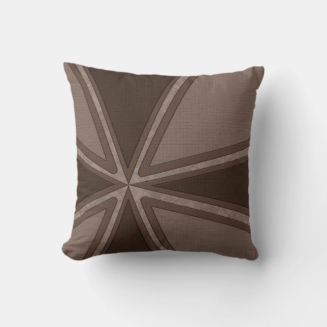 Masculine Mörk Brown Contemporary Mönster Kudde (Framsida)