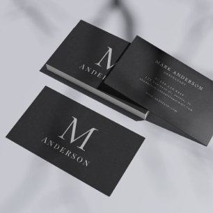 Masculine Personlig Dubbla Monogram Visitkort