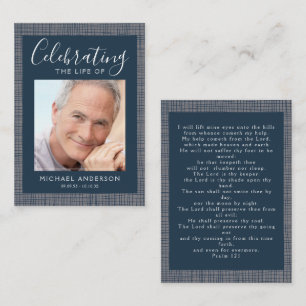 Masculine Photo Funeral Sympathy Prayer Card Anteckningskort