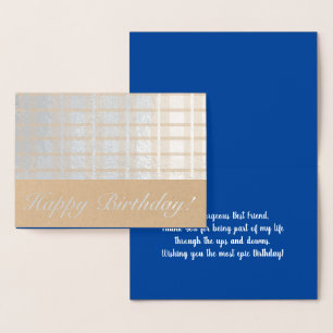Masculine Play Rand Blue Best Friend Birthday Folierat Kort