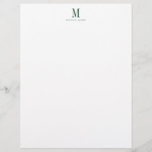 Masculine Professionell Grönt Monogram Brevhuvud
