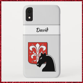 Masculine Red and Black Knight and Shield