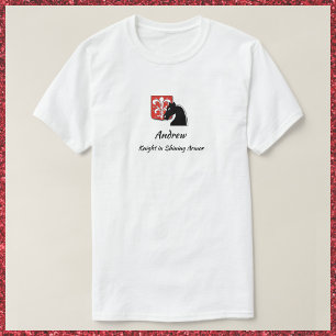 Masculine Red and Black Knight i Shining Armor T Shirt