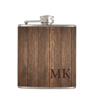 Masculine Rustic Wood Design Initial Monogram Fickplunta