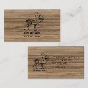 Masculine Rustic Wood Struktur & Hjort Visitkort