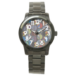 Masculine Stripe Oval Halves Armbandsur
