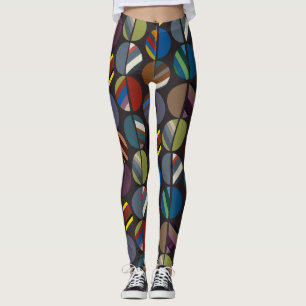 Masculine Stripe Oval Halves Leggings
