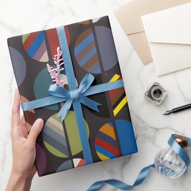 Masculine Stripe Oval Halves Presentpapper (Gifting)