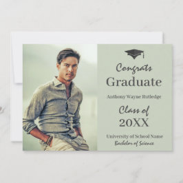 Masculine Student Photo Announcement och Party Meddelande
