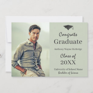Masculine Student Photo Announcement och Party Meddelande