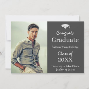 Masculine Student Photo Announcement och Party Meddelande