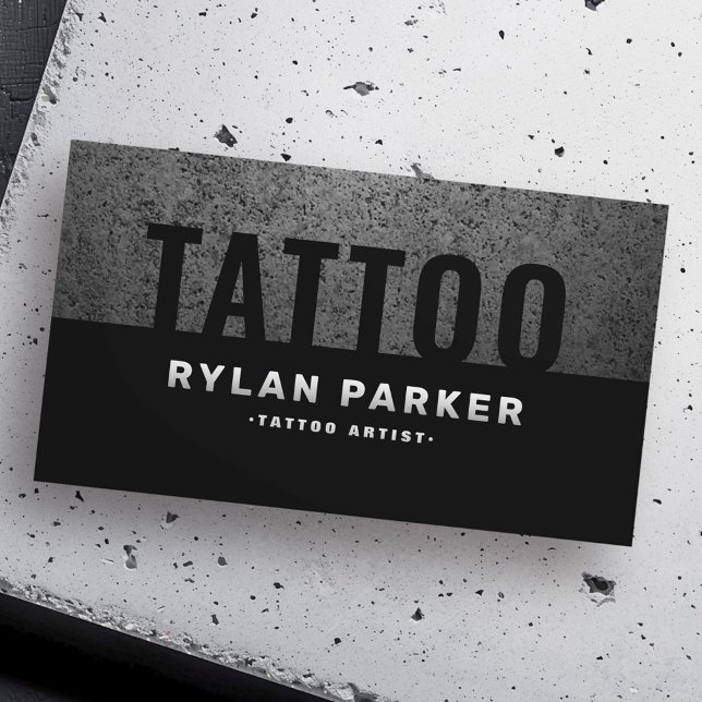 Masculine tattoartist, grov mörk visitkort (Masculine tattoo artist rough dark business card)