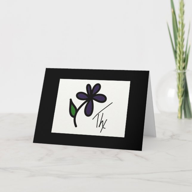 Masculine Thx Card - Eggplant Tack Kort (Framsida)