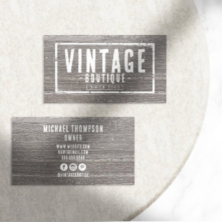 Masculine Vintage Boutique Ruged Logotyp Visitkort