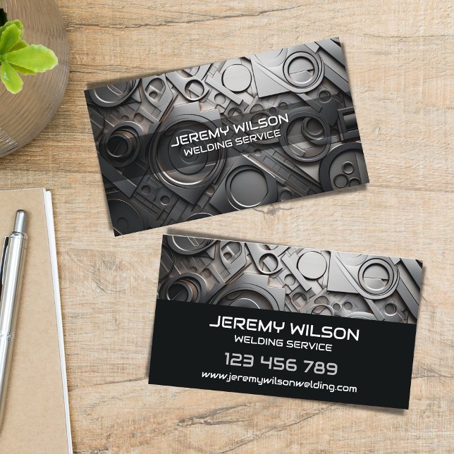Masculine Welder Metall Welding Service Steelwork Visitkort (Skapare uppladdad)