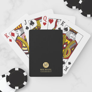 Masculine White och Guld Personlig Marskalkar Pl Casinokort
