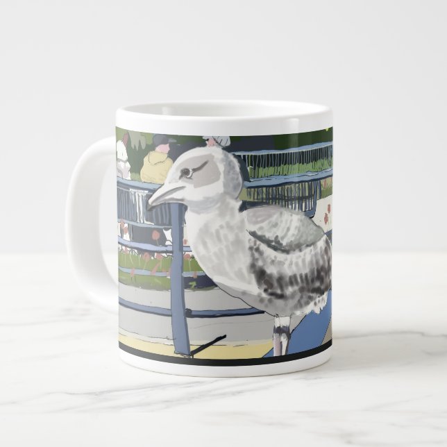 Måse på kanalbron Hythe Kent England Jumbo Mugg (Framsida vänster)
