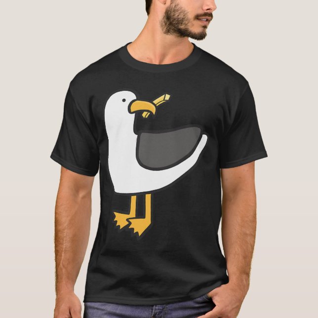 Måsen stal din pommes frites t shirt (Framsida)