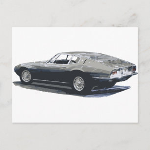 Maserati Ghibli Classic Teckning Vykort