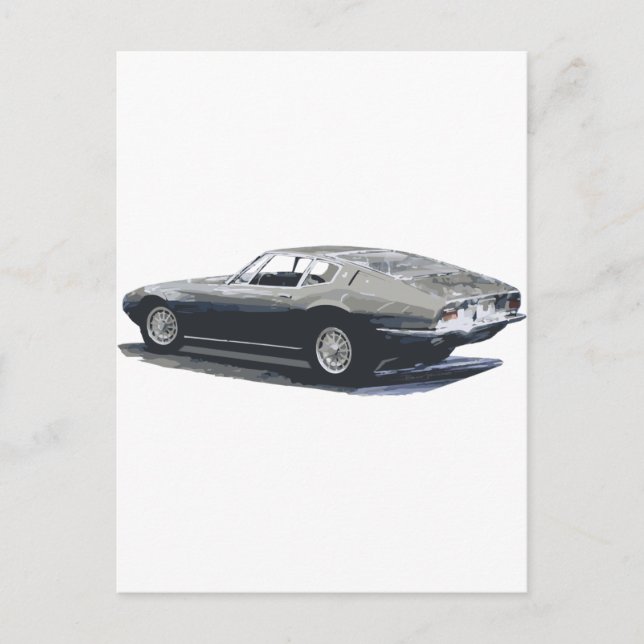 Maserati Ghibli Classic Teckning Vykort (Framsida)