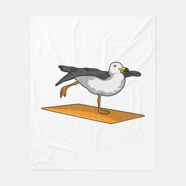 Måsfågel Yoga Meditation Fitness Fleecefilt (Framsidan)