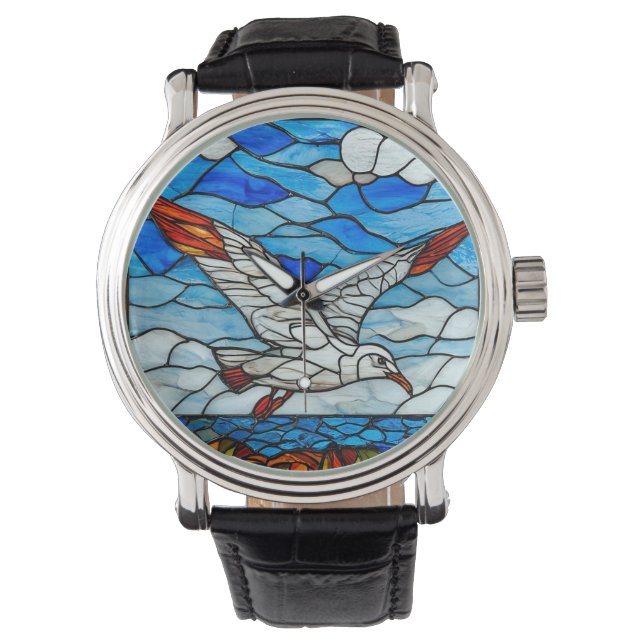Måsfärgat glas armbandsur (Framsida)
