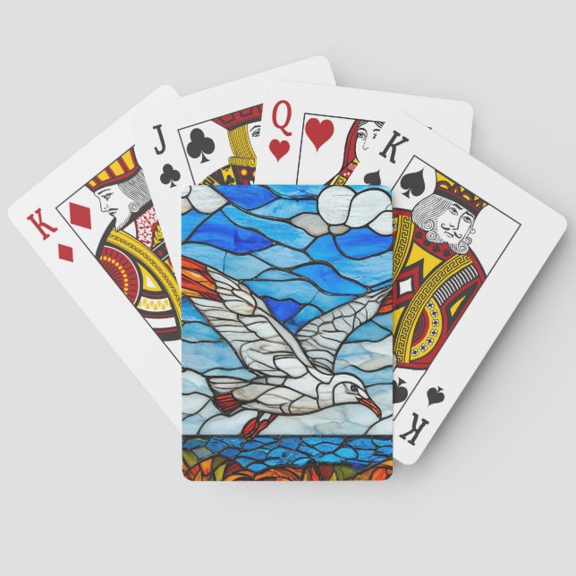 Måsfärgat glas casinokort (Baksidan)