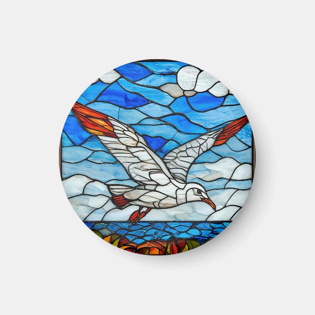 Måsfärgat glas magnet (Framsidan)