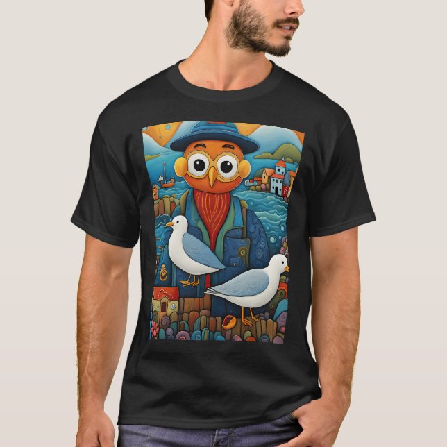 Måsfiskare T Shirt (Framsida)