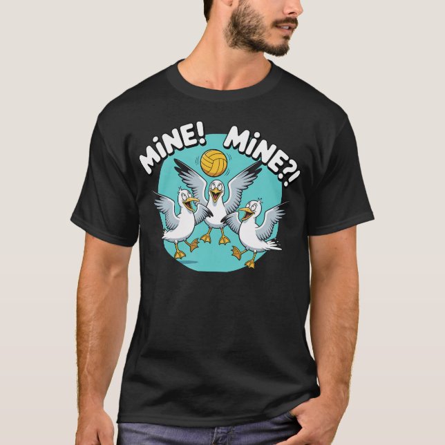 Måsflygvolleyboll Min Min Strand Fågel Hav T Shirt (Framsida)