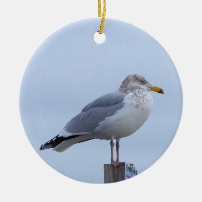 Måsfotoornament  julgransprydnad keramik (Framsidan)
