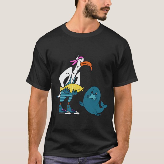 Måsgås som matar sälar t shirt (Framsida)