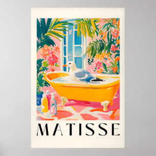 Måsgumse i badkar Konsttryck Rolig Matisse stil Poster