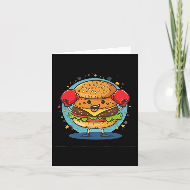 Mash Burger Costume med funny Boxing Glove Cost Kort (Framsida)