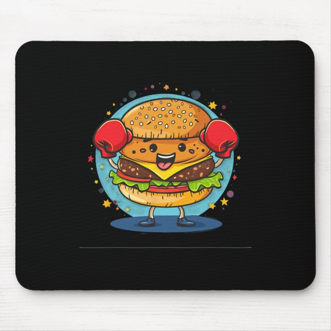Mash Burger Costume med funny Boxing Glove Cost Musmatta (Framsidan)