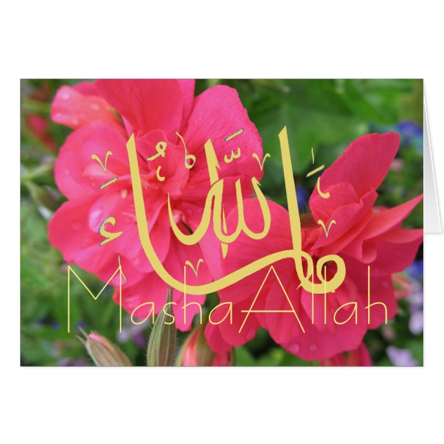Masha Allah grattiss Hälsningskort (Framsidan Horizontal)