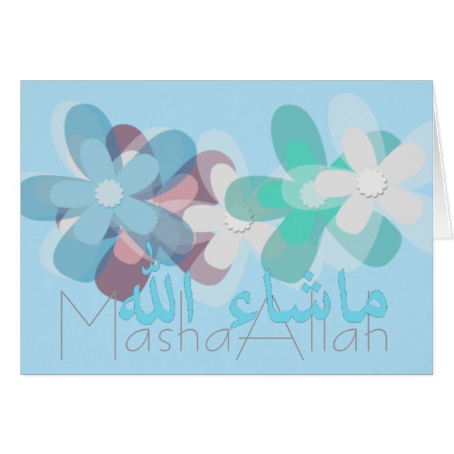 Masha Allah grattiss Islamic Hälsningskort (Framsidan Horizontal)