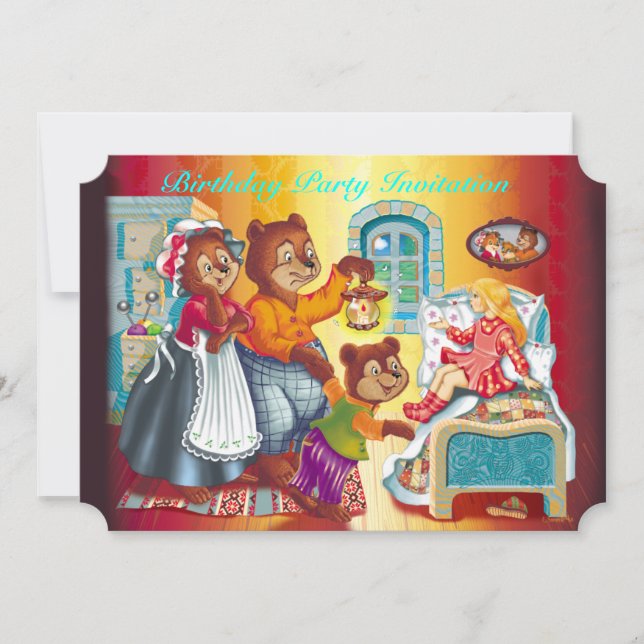 Masha och 3 björn inbjudningar (Framsida)