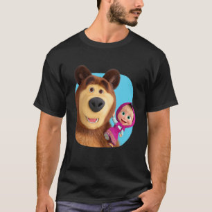 Masha och Bear Duo tillsammans blå T Shirt