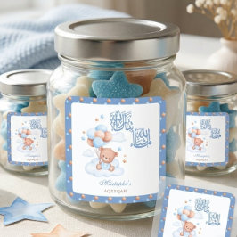 Mashallah Aqeeqah Teddybjörn Pojknamndekaler Fyrkantigt Klistermärke