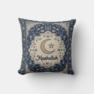 Mashallah blue printed Cushion Ramadan decor Kudde