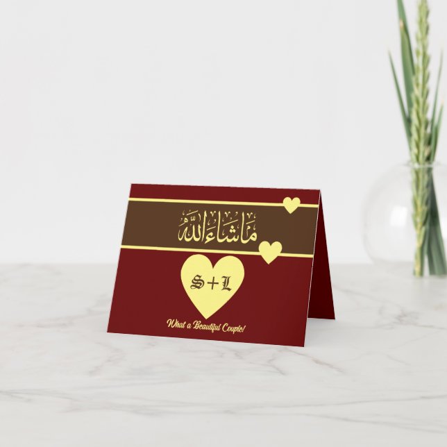 Mashallah Islamic gratulerara bröllop Kort (Framsida)